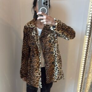 Leopard print 
Soft trench coat